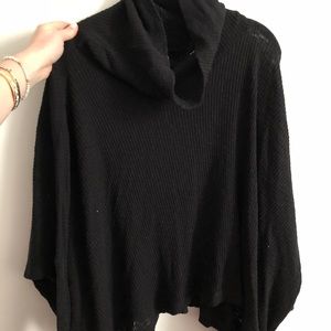 Free people turtleneck open back poncho